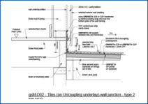 Tiles (On Uncoupling Underlay) Wall Junction Type 2